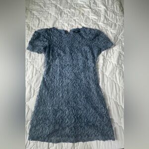Lulu's Blue Sheath Mini Dress Short Sleeve Crew Neck